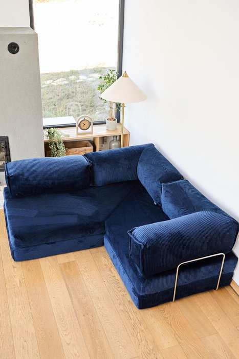 Atelier Del Sofa Kanyon Sofá-Cama Esquinero Azul Marino
